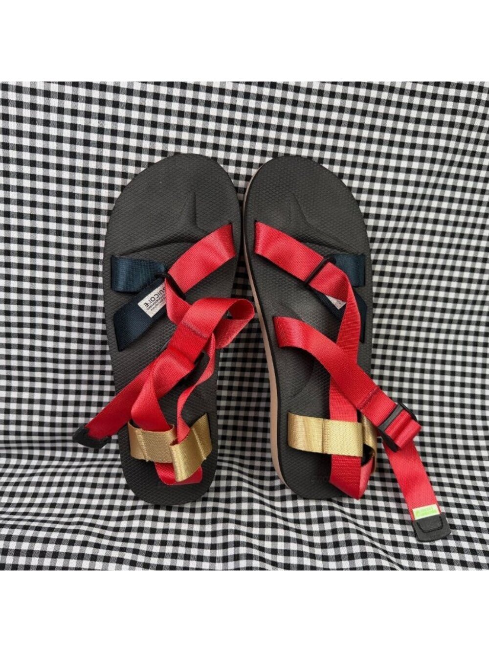 Suicoke Chin2-CAB Sandals Red Gold Nylon Straps Men’s US 9 Gorpcore